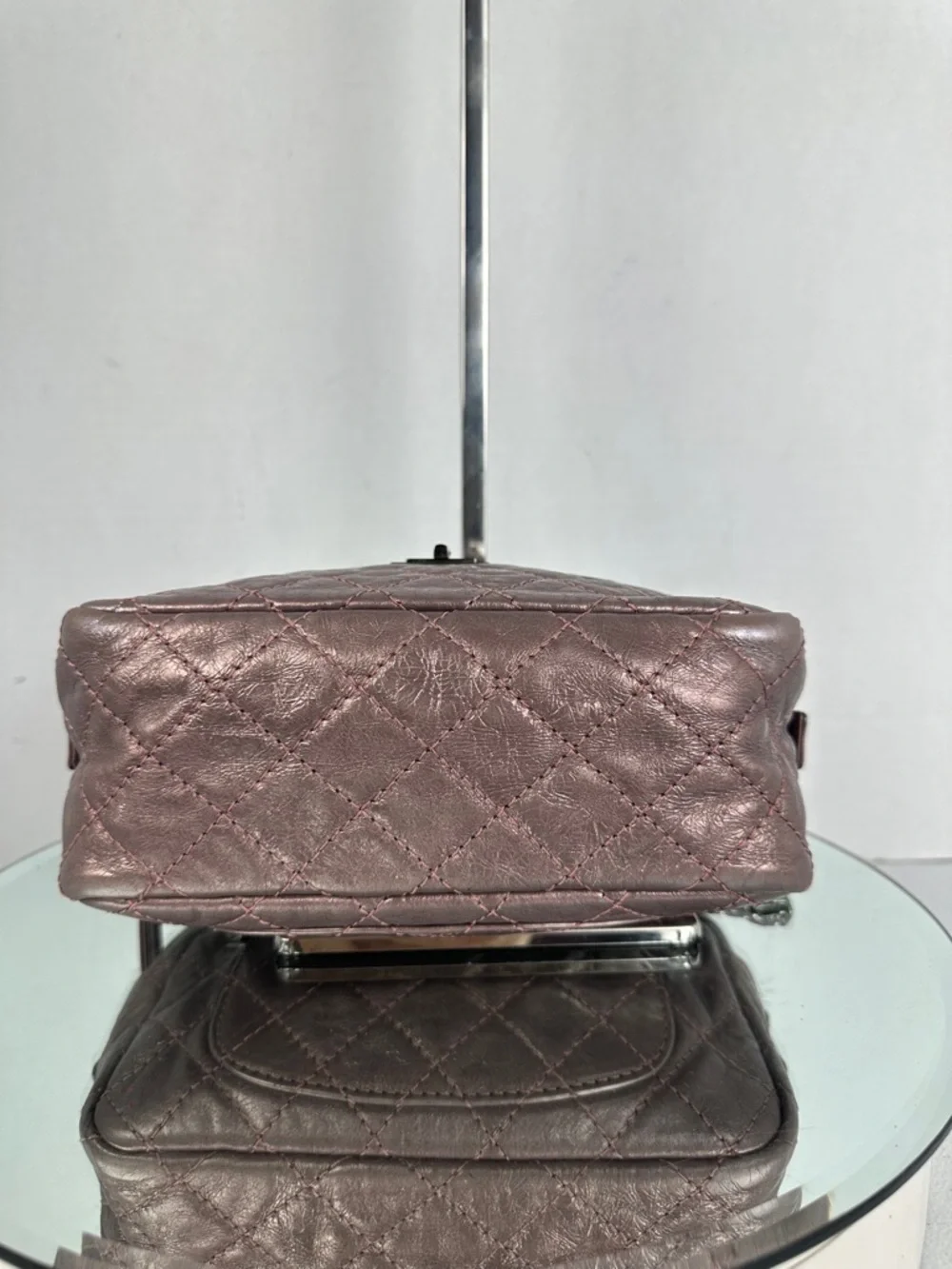 Quilted Chanel Metallic Pink Chain Mini Shoulder Bag